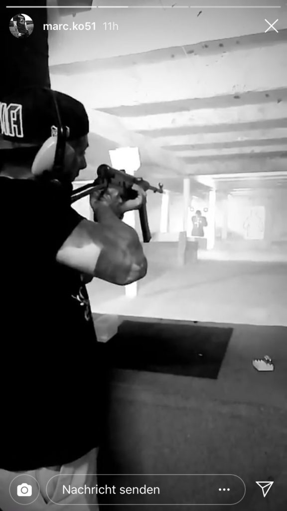 “Marc”, Maximilian Andreas und Leon Ringl in Shirts von Knockout 51 beim Schießtraining in Tschechien