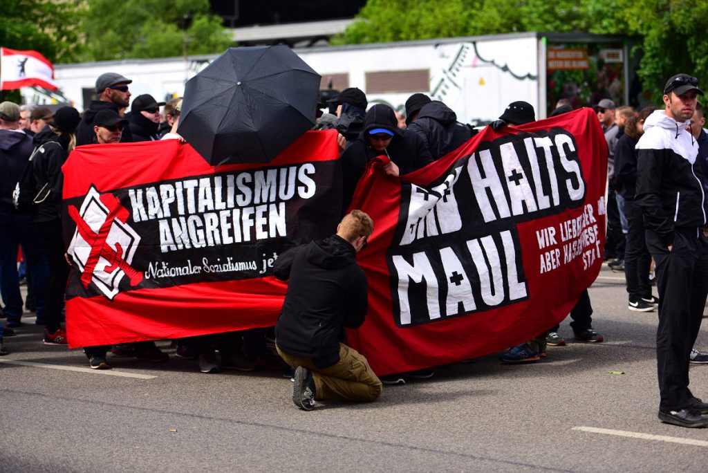 Leon Ringl am AKK-Block, 1.5.2018 in Erfurt